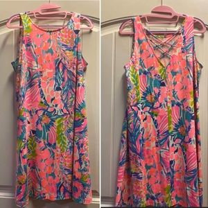 Lilly Pulitzer Gumbo pink multi dress- small